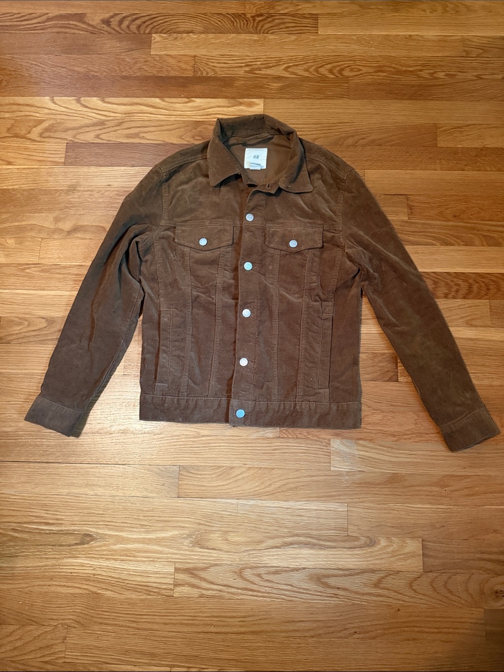 H&M Men's Corduroy Trucker Jacket in Brown